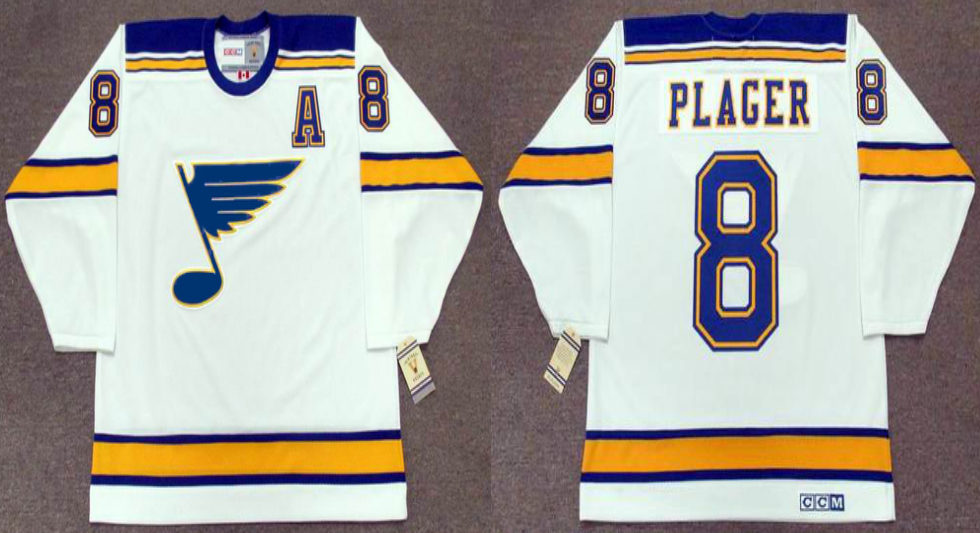 2019 Men St.Louis Blues #8 Plager white CCM NHL jerseys